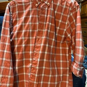 Sonoma men’s  Rust and White Plaid Button Down Shirt